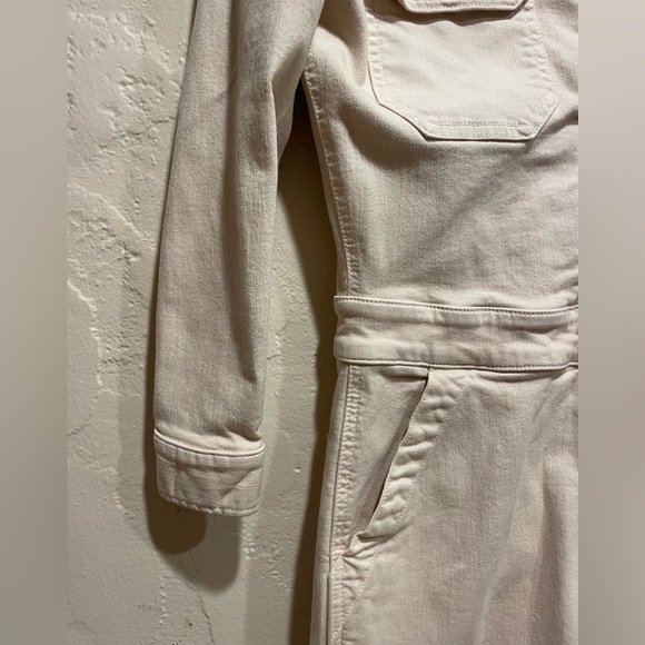 MOTHER Cream Denim Jumpsuit One Piece NWOT - Picture 10 of 12